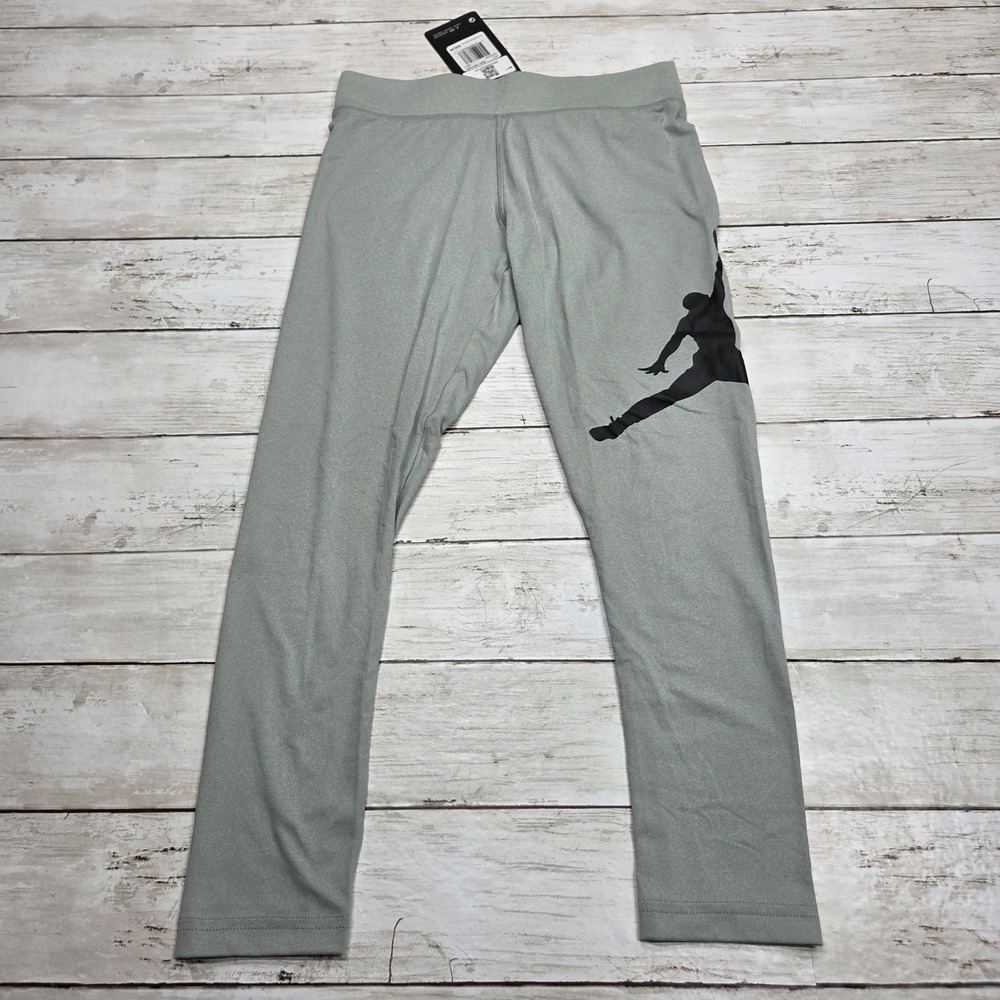 Jordan Jumpman Leggings Athletic Girls Size Medium Grey Heather Logo Pants